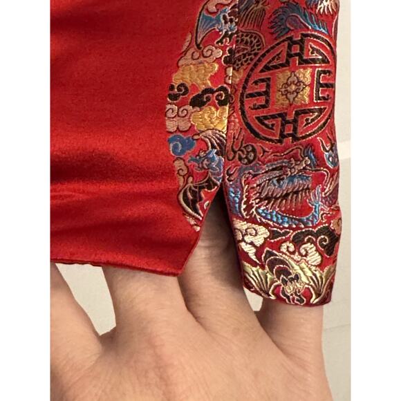 NWT old Stock Asian Chinese Brocade Red Silk reversible Jacket Sz M Old Money - Picture 4 of 13